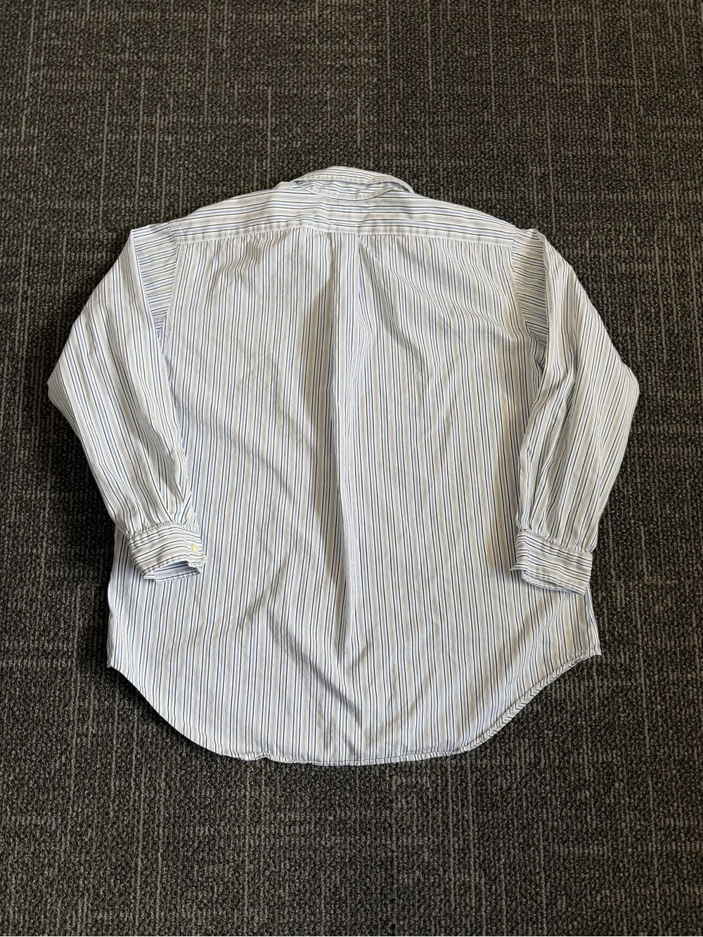 Ralph Lauren Classic Fit Striped Button Down Shirt Blue White Pony Mens 17 1/2